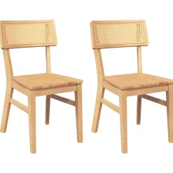 vidaXL Sillas-Sillas de comedor 2 unidades madera maciza de caucho