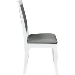 vidaXL Sillas-Sillas de comedor con cojines 2uds madera maciza blanco caucho