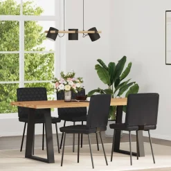 vidaXL Sillas-Sillas de comedor 4 unidades cuero sintético