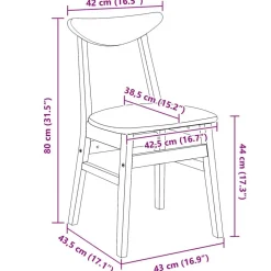 vidaXL Sillas de comedor 2 pcs 42 x 47.5 x 81 cm y marrón Sale