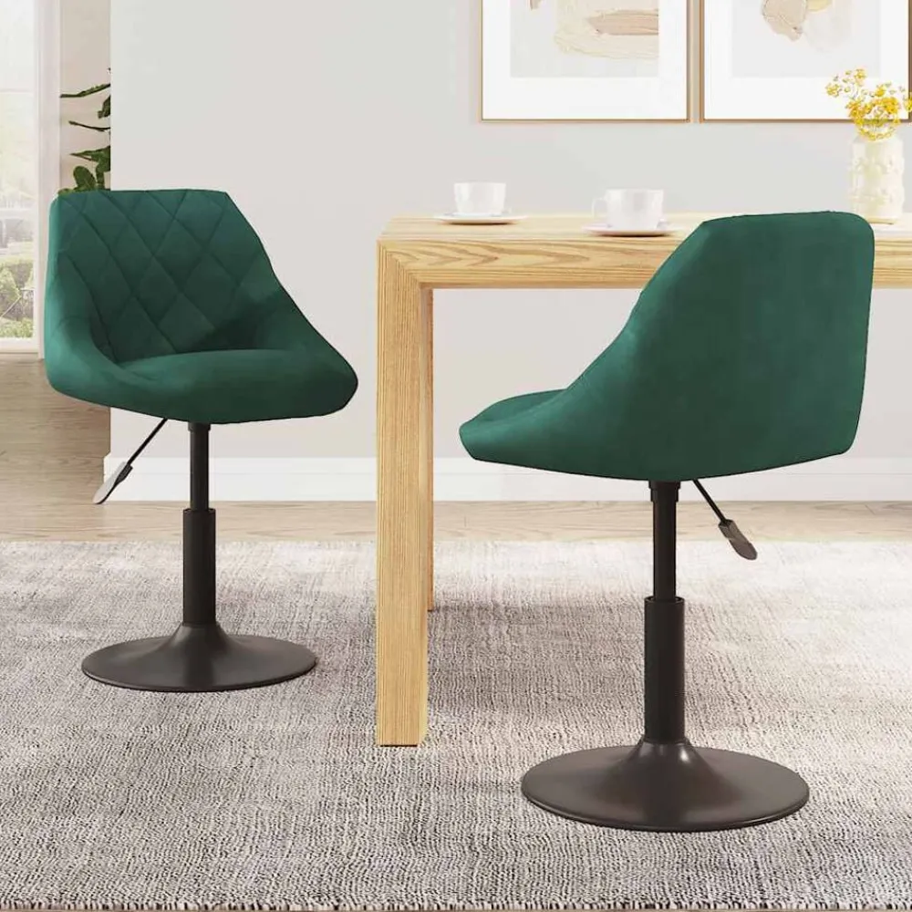 vidaXL Sillas-Sillas de comedor giratorias 2 unidades terciopelo