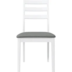 vidaXL Sillas de comedor con cojines 2uds madera maciza blanco caucho Blanco y gris New