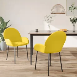 vidaXL Sillas-Sillas de comedor 2 unidades terciopelo