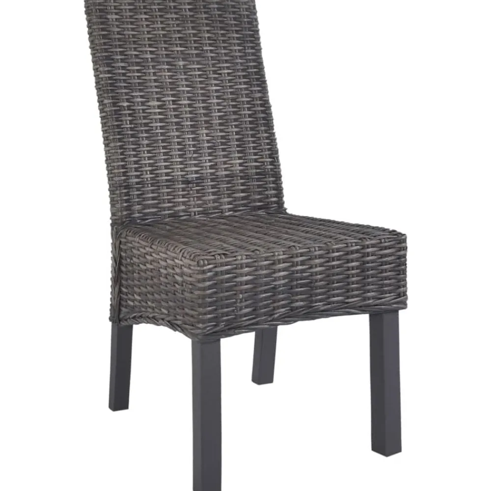 vidaXL Sillas de comedor 2 unidades ratán Kubu y madera caoba marrón Marrón Online