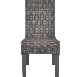 vidaXL Sillas de comedor 2 unidades ratán Kubu y madera caoba marrón Marrón Online