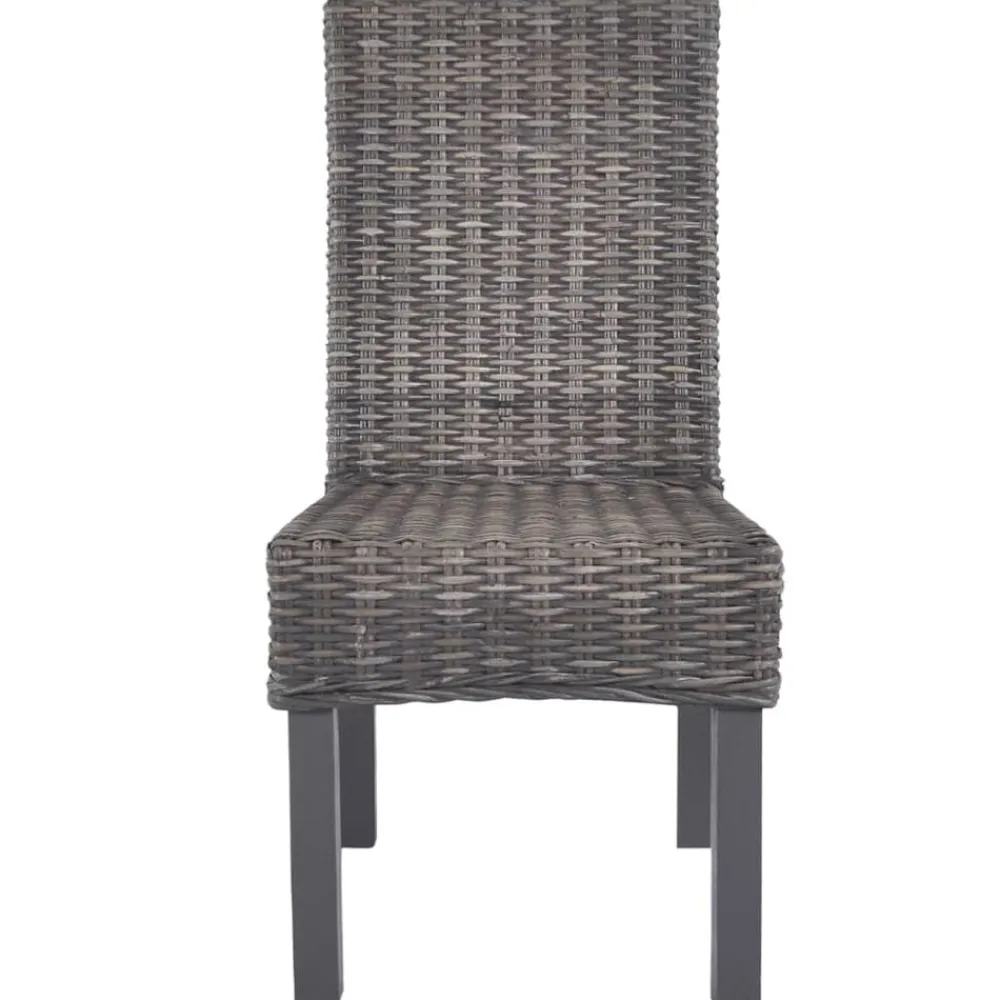 vidaXL Sillas de comedor 2 unidades ratán Kubu y madera caoba marrón Marrón Online
