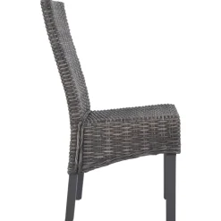 vidaXL Sillas de comedor 2 unidades ratán Kubu y madera caoba marrón Marrón Online