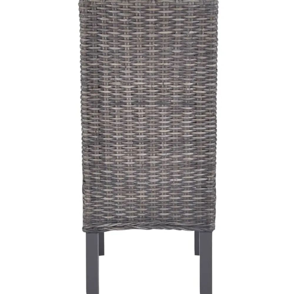 vidaXL Sillas de comedor 2 unidades ratán Kubu y madera caoba marrón Marrón Online