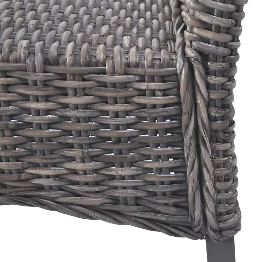 vidaXL Sillas de comedor 2 unidades ratán Kubu y madera caoba marrón Marrón Online