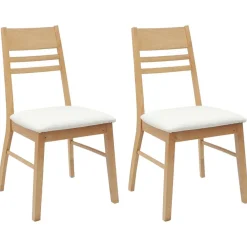 vidaXL Sillas de comedor 2 pcs Natural 43 x 54 x 89 cm Natural y Hot