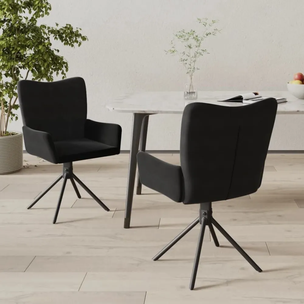 vidaXL Sillas-Sillas de comedor giratorias 2 uds terciopelo