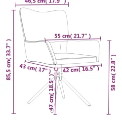 vidaXL Sillas-Sillas de comedor giratorias 2 uds terciopelo