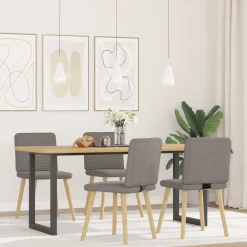 vidaXL Sillas de comedor 4 unidades tela taupe Taupé Online