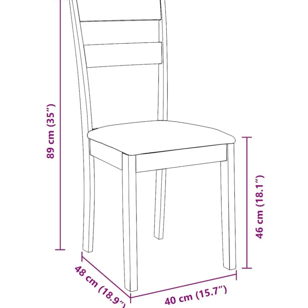 vidaXL Sillas-Sillas de comedor con cojines 2 uds madera maciza marrón caucho