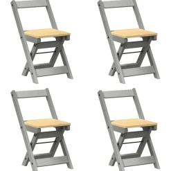 vidaXL Sillas-Sillas de comedor plegables 4 uds Corona madera pino
