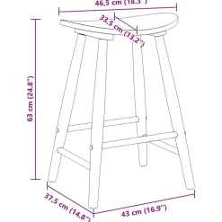 vidaXL Sillas-Sillas de comedor 2 pcs 46 x 37 x 63 cm