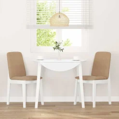 vidaXL Sillas de comedor con cojines 2uds madera maciza blanco caucho Blanco y marr&oacute;n Best