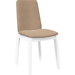 vidaXL Sillas de comedor con cojines 2uds madera maciza blanco caucho Blanco y marr&oacute;n Best