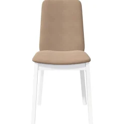 vidaXL Sillas de comedor con cojines 2uds madera maciza blanco caucho Blanco y marr&oacute;n Best