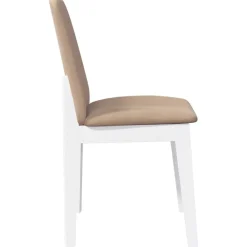 vidaXL Sillas de comedor con cojines 2uds madera maciza blanco caucho Blanco y marr&oacute;n Best
