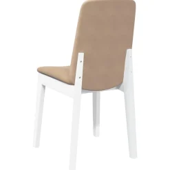 vidaXL Sillas de comedor con cojines 2uds madera maciza blanco caucho Blanco y marr&oacute;n Best