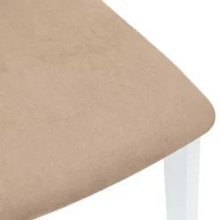 vidaXL Sillas de comedor con cojines 2uds madera maciza blanco caucho Blanco y marr&oacute;n Best