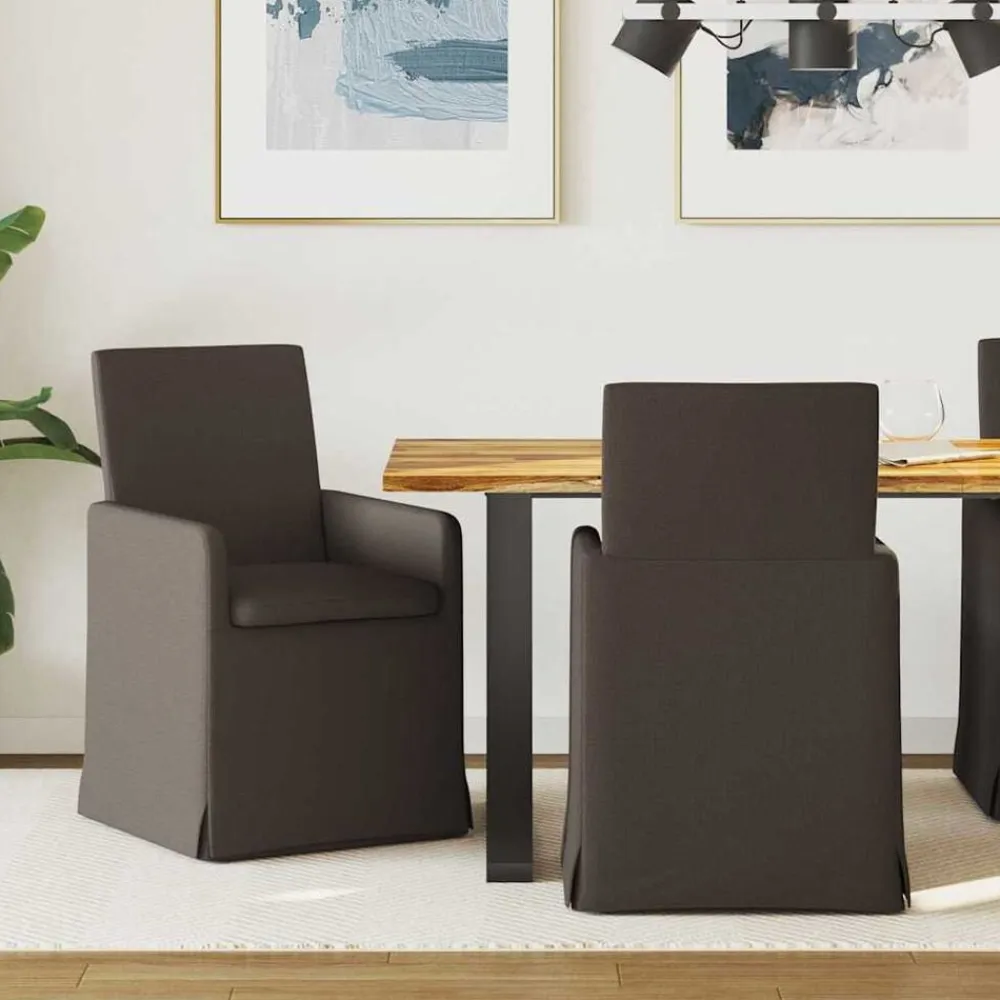 vidaXL Sillas-Sillas de comedor 2 pcs 57 x 67 x 95 cm Lino