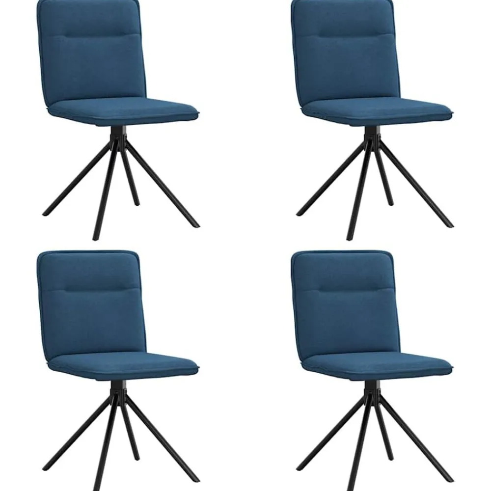 vidaXL Sillas de comedor 4 unidades tela Azul Online