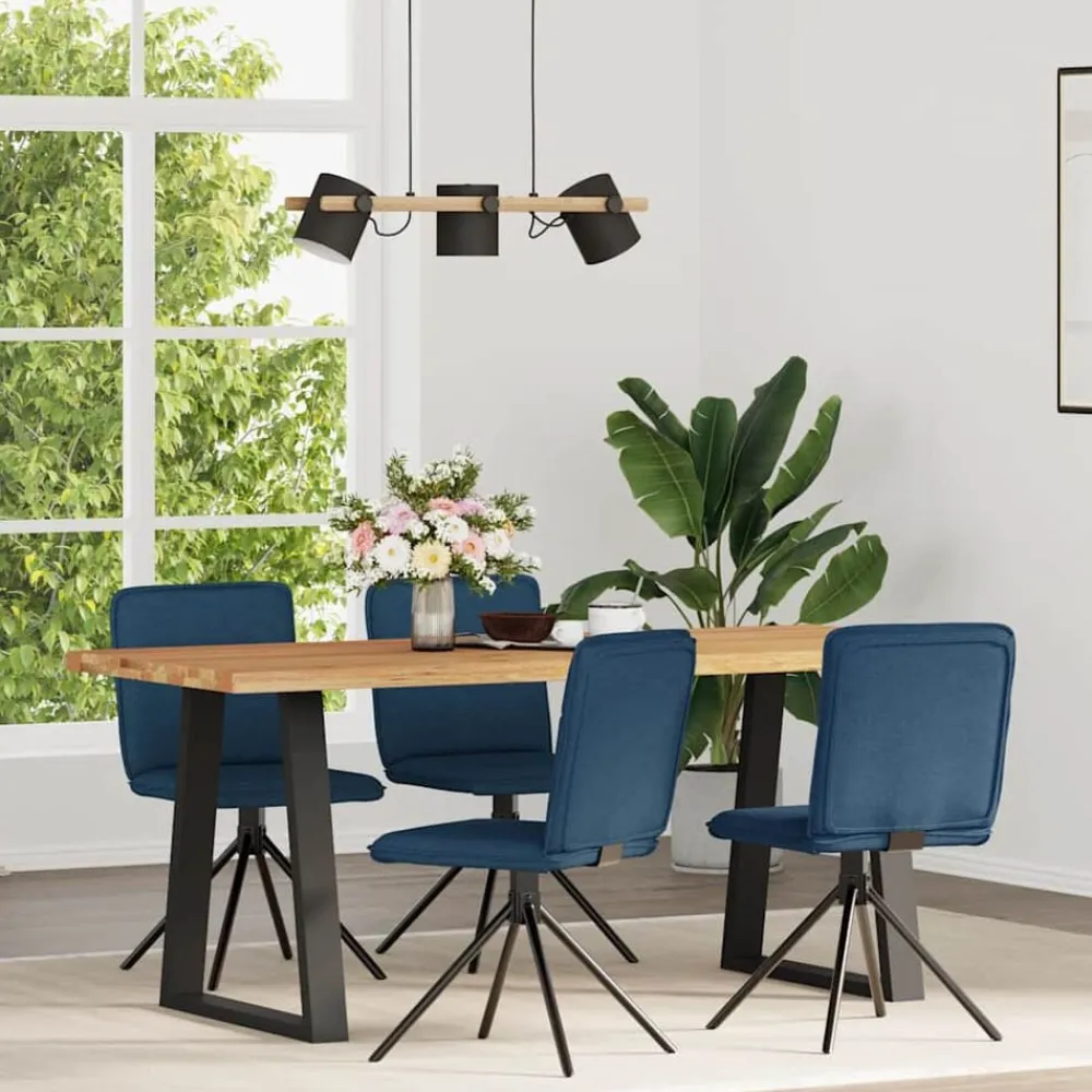 vidaXL Sillas de comedor 4 unidades tela Azul Online