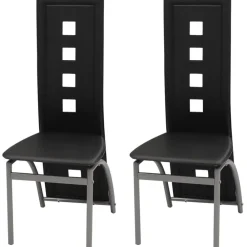 vidaXL Sillas de comedor 2 unidades cuero sintético Negro New
