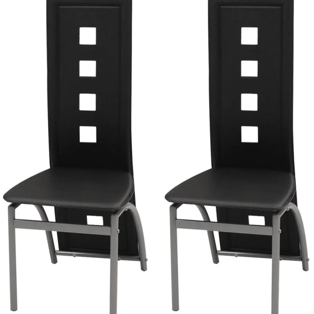 vidaXL Sillas de comedor 2 unidades cuero sintético Negro New