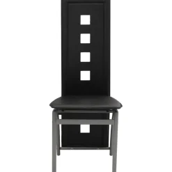 vidaXL Sillas de comedor 2 unidades cuero sintético Negro New