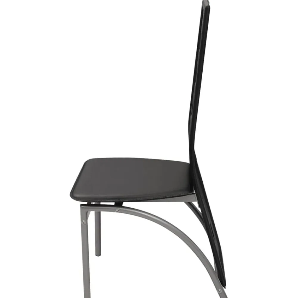 vidaXL Sillas de comedor 2 unidades cuero sintético Negro New