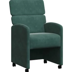 vidaXL Sillas de Comedor con Ruedas 2 pcs 58 x 65 x 98 cm Verde oscuro Clearance
