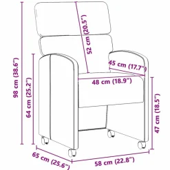 vidaXL Sillas de Comedor con Ruedas 2 pcs 58 x 65 x 98 cm Verde oscuro Clearance