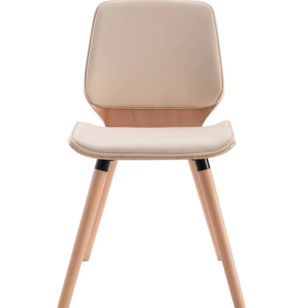 vidaXL Sillas de comedor 2 unidades cuero sintético crema marrón claro y crema