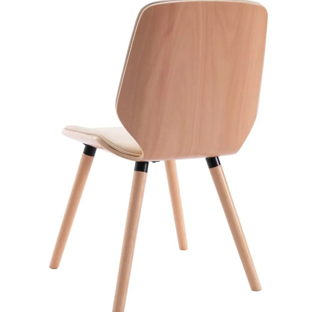 vidaXL Sillas de comedor 2 unidades cuero sintético crema marrón claro y crema