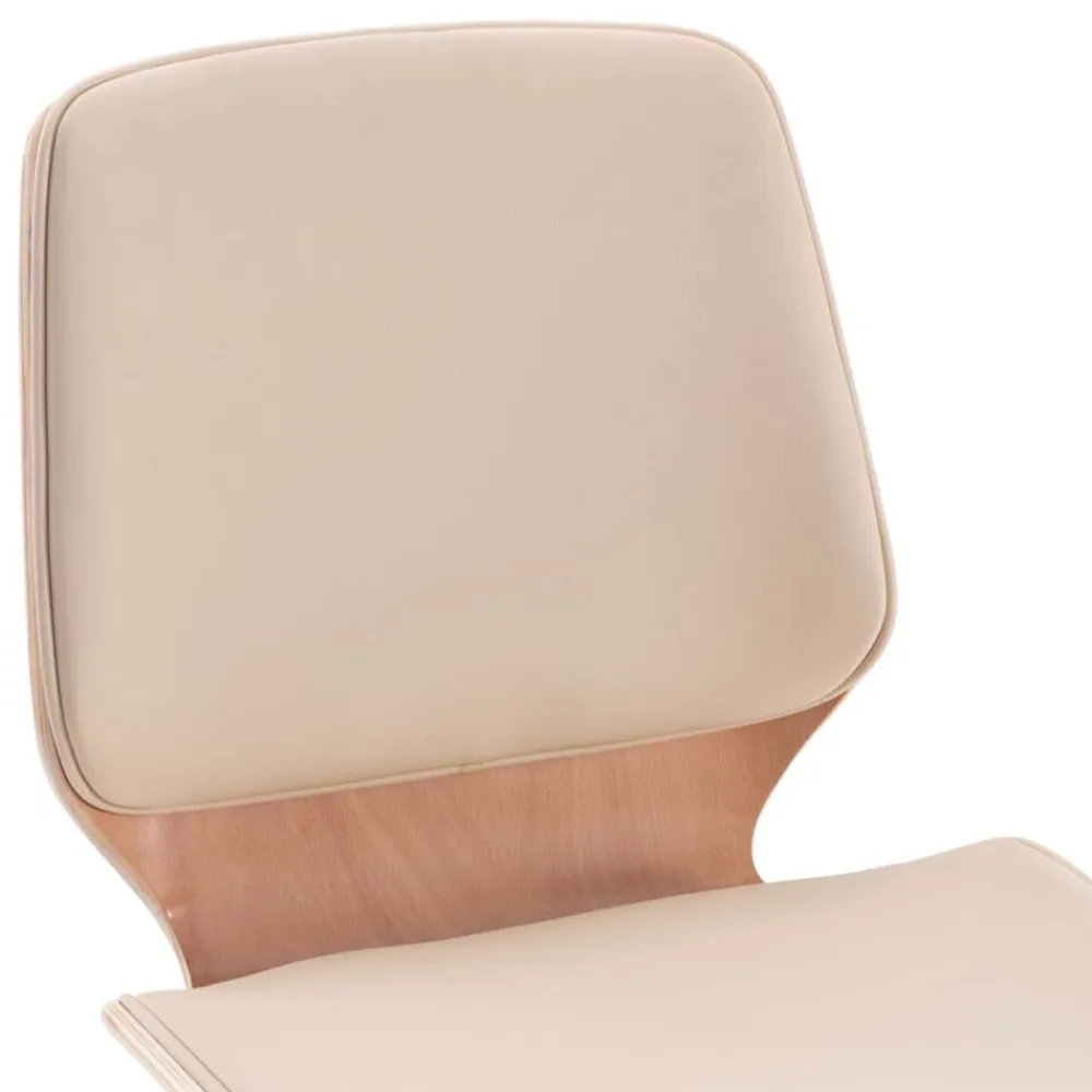 vidaXL Sillas de comedor 2 unidades cuero sintético crema marrón claro y crema
