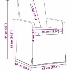 vidaXL Sillas-Sillas de comedor 2 pcs 57 x 67 x 95 cm tela