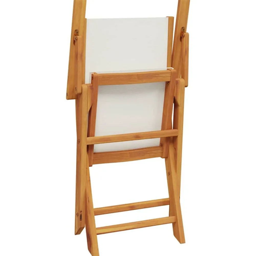 vidaXL Sillas de jardín 2 uds madera maciza acacia y tela blanco Crema Sale