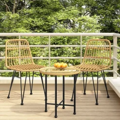 vidaXL Muebles De Jardín-Sillas de jardín 2 unidades ratán sintético 48x62x84 cm