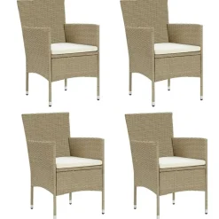 vidaXL Muebles De Jardín-Sillas de jardín 4 unidades ratán sintético