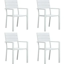 vidaXL Muebles De Jardín-Sillas de jardín 4 unidades HDPE aspecto de madera