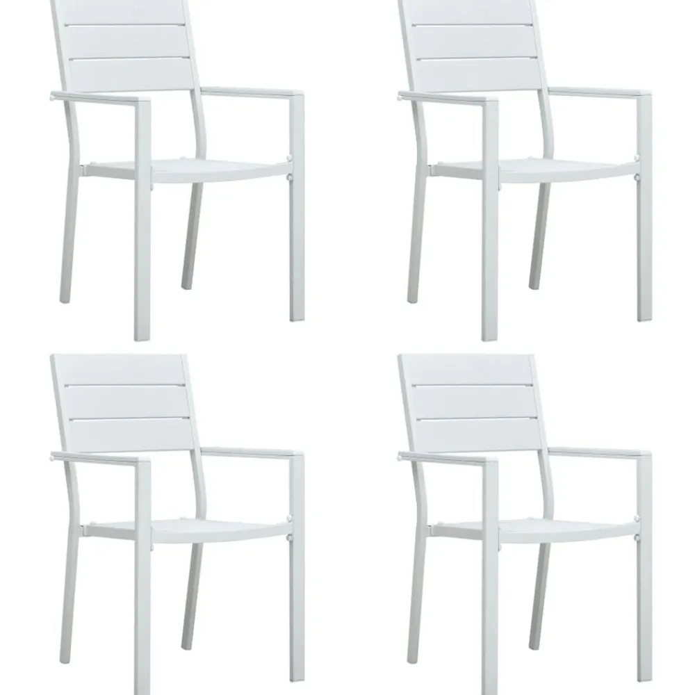 vidaXL Muebles De Jardín-Sillas de jardín 4 unidades HDPE aspecto de madera