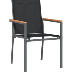vidaXL Sillas de jardín 2 uds textilene y acero negro 55x61,5x90 cm Outlet