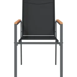 vidaXL Sillas de jardín 2 uds textilene y acero negro 55x61,5x90 cm Outlet