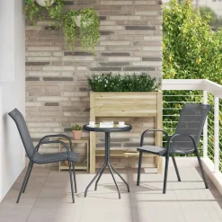 vidaXL Muebles De Jardín-Sillas de jardín apilables 2 unidades textilene