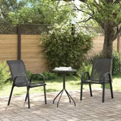 vidaXL Muebles De Jardín-Sillas de jardín apilables 2 unidades textilene