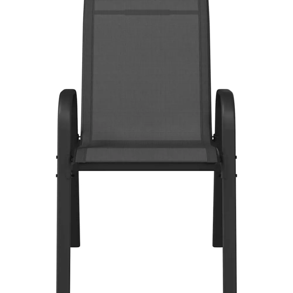 vidaXL Muebles De Jardín-Sillas de jardín apilables 2 unidades textilene