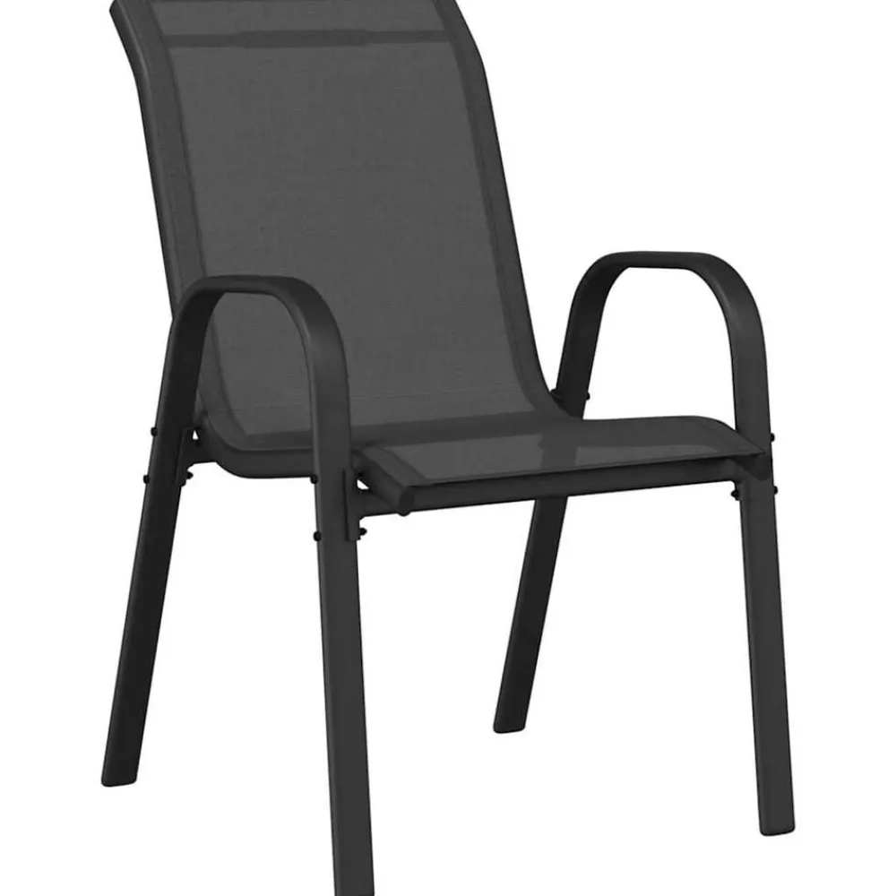 vidaXL Muebles De Jardín-Sillas de jardín apilables 2 unidades textilene